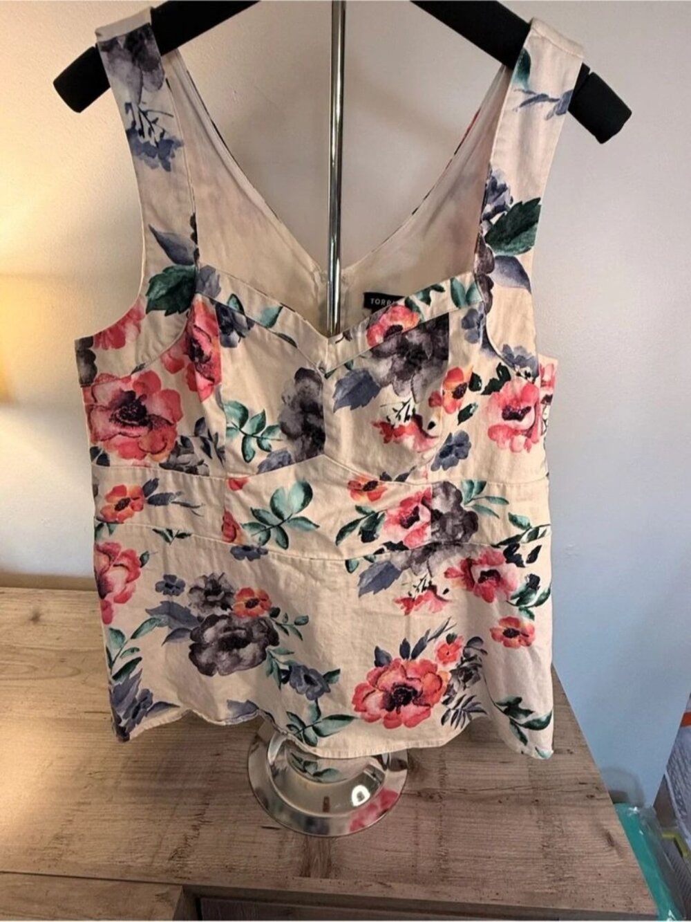 Torrid Floral Peplum Tank with Zipper